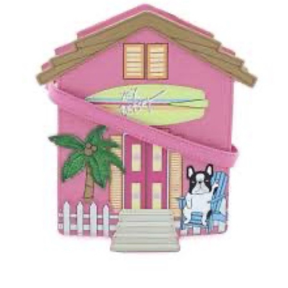 Betsy Johnson Pink House-Shaped novelty Crossbody Bag - Picture 2 of 2